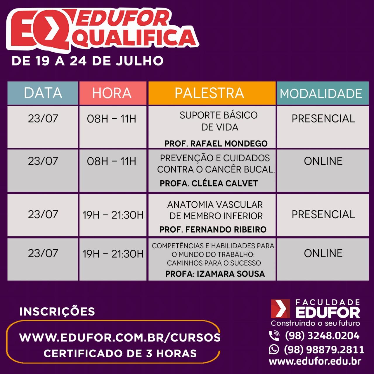 Faculdade Edufor promove 6ª edição do Edufor Qualifica